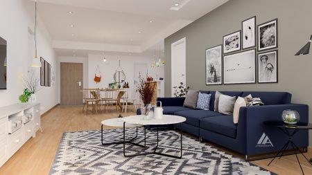 Phòng khách - Phong cách Scandinavia - Chung cư 302 Cầu Giấy