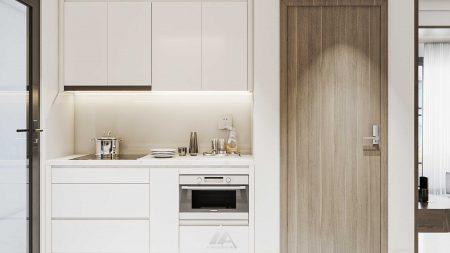 thiết kế và thi công nội thất phòng bếp chung cư feliz home hoàng mai Hà Nội