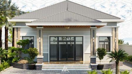 Kiến trúc Biệt thự mái thái 01 tầng nhà vườn Chúc Sơn-chương mỹ-hà nội