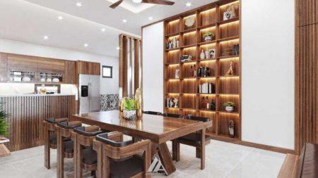 thi công nội thất phòng bếp gỗ óc chó Anh Thanh, Vạn An, Tp Bắc Ninh