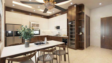 thi công nội thất phòng bếp -biệt thự Anh Hà, Vân Phú, Việt Trì, Phú Thọ