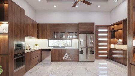 Thiết kế nội thất phòng bếp gỗ óc chó - Anh Võ -Phường Kinh Bắc-Thành phố Bắc Ninh