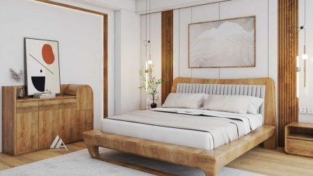 Thiết kế và thi công nội thất phòng ngủ gỗ sồi nhà liền kề luis city Tân Mai, Hoàng Mai, Hà Nội