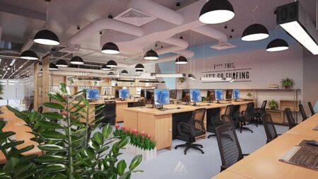 Thiết kế và thi công nội thất văn phòng làm việc 300m2 tại Kim Giang - Đại Kim -Hoàng Mai-Hà Nội