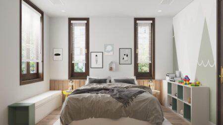 phòng ngủ tươi trẻ - giản dị và tràn đầy sức sống thiết kế phòng cách Bắc Âu