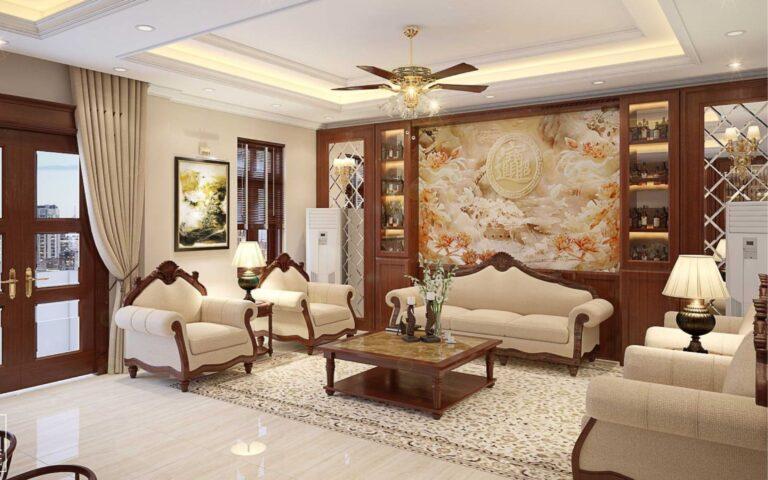 Nội thất phòng khách Tân Cổ Điển Sang TRọng - Đẳng cấp và Quý Phái